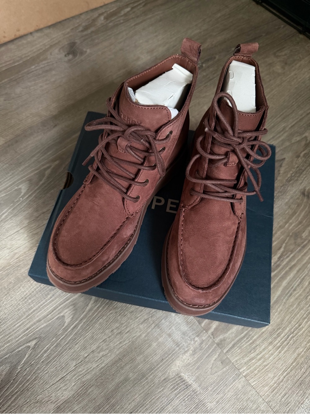 Sperry Women's Lace-Up Ankle Booties in Chestnut